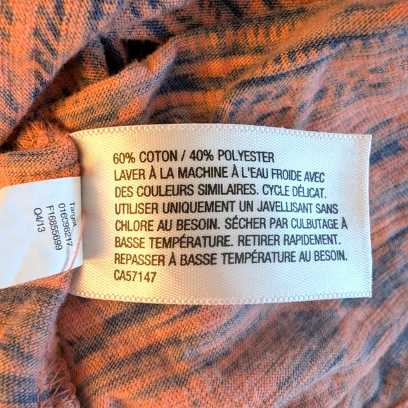 Mossimo Supply Co. Women's Blue and Orange Patterned Tank Top Cotton Size S - Picture 7 of 8